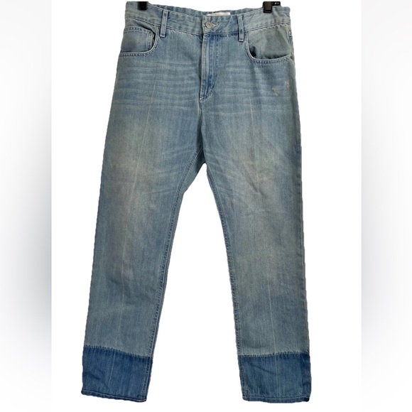 Isabel Marant Etoile Womens Size 38 Jeans Womens Two Tone Slight Tapered Cropped - Picture 1 of 5
